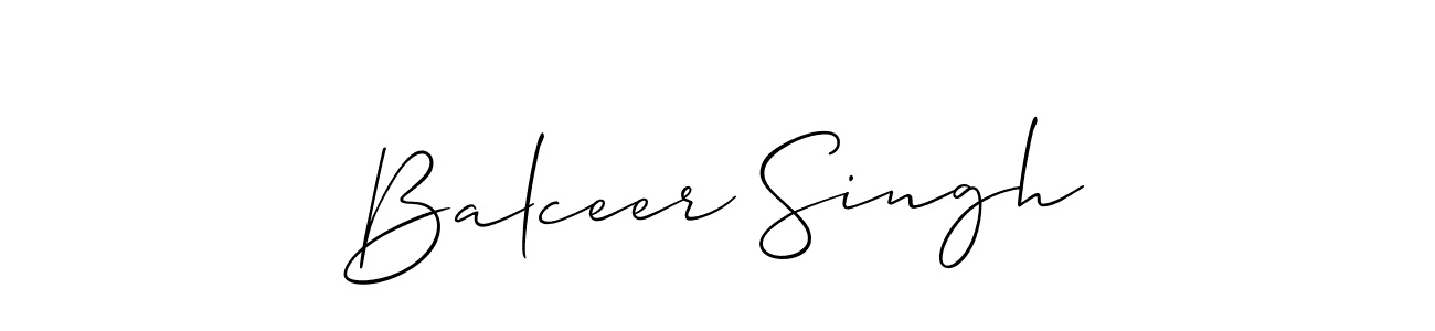 Create a beautiful signature design for name Balceer Singh. With this signature (Allison_Script) fonts, you can make a handwritten signature for free. Balceer Singh signature style 2 images and pictures png