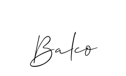 The best way (Allison_Script) to make a short signature is to pick only two or three words in your name. The name Balco include a total of six letters. For converting this name. Balco signature style 2 images and pictures png