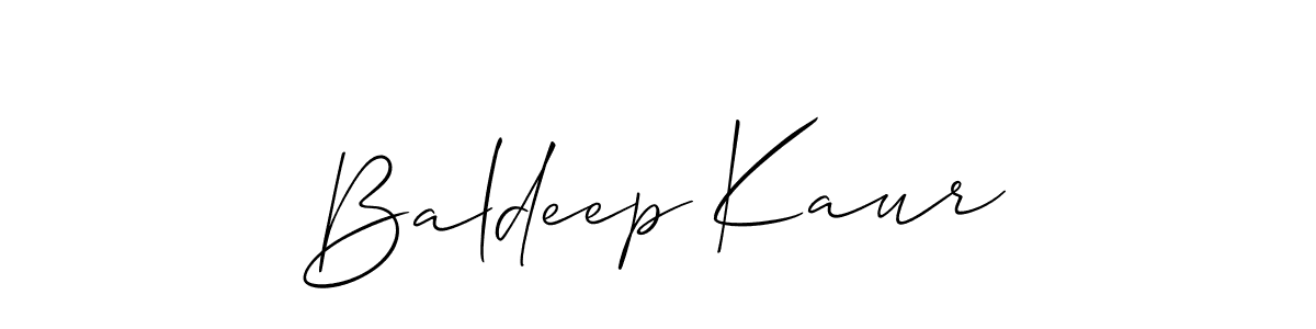 Design your own signature with our free online signature maker. With this signature software, you can create a handwritten (Allison_Script) signature for name Baldeep Kaur. Baldeep Kaur signature style 2 images and pictures png