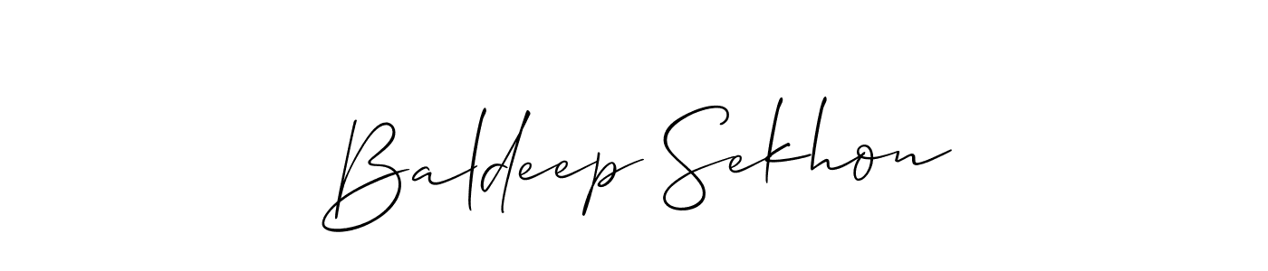 Create a beautiful signature design for name Baldeep Sekhon. With this signature (Allison_Script) fonts, you can make a handwritten signature for free. Baldeep Sekhon signature style 2 images and pictures png