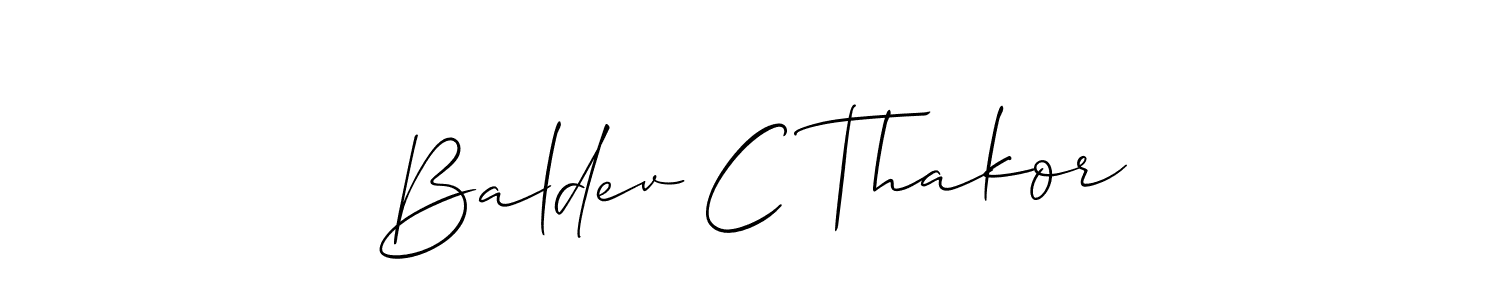 The best way (Allison_Script) to make a short signature is to pick only two or three words in your name. The name Baldev C Thakor include a total of six letters. For converting this name. Baldev C Thakor signature style 2 images and pictures png