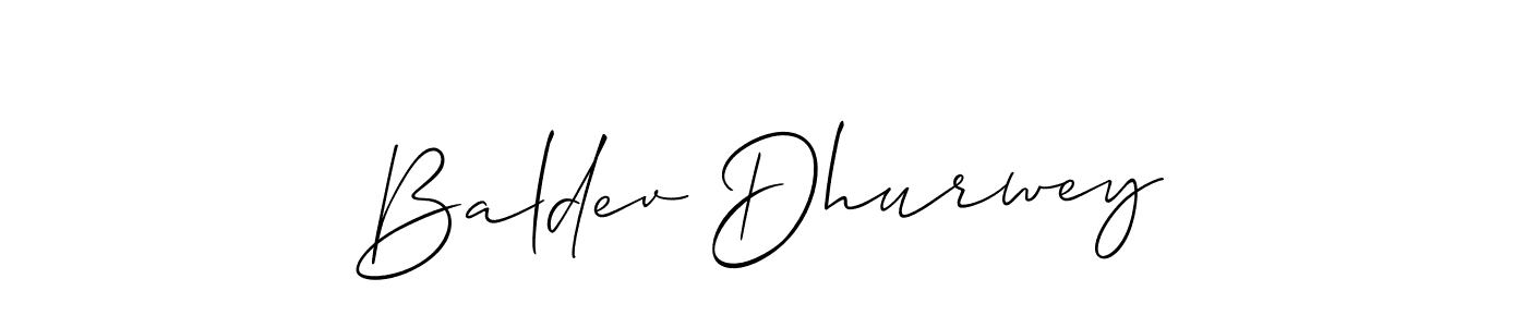 The best way (Allison_Script) to make a short signature is to pick only two or three words in your name. The name Baldev Dhurwey include a total of six letters. For converting this name. Baldev Dhurwey signature style 2 images and pictures png