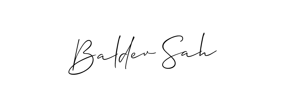 How to Draw Baldev Sah signature style? Allison_Script is a latest design signature styles for name Baldev Sah. Baldev Sah signature style 2 images and pictures png