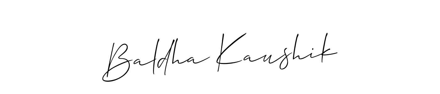 Also You can easily find your signature by using the search form. We will create Baldha Kaushik name handwritten signature images for you free of cost using Allison_Script sign style. Baldha Kaushik signature style 2 images and pictures png