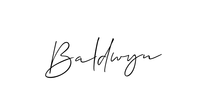 Make a beautiful signature design for name Baldwyn. With this signature (Allison_Script) style, you can create a handwritten signature for free. Baldwyn signature style 2 images and pictures png