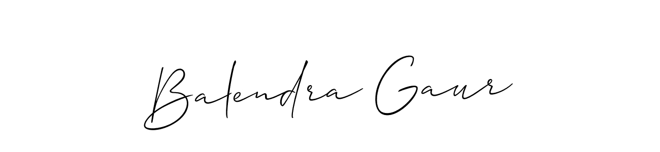 Make a short Balendra Gaur signature style. Manage your documents anywhere anytime using Allison_Script. Create and add eSignatures, submit forms, share and send files easily. Balendra Gaur signature style 2 images and pictures png