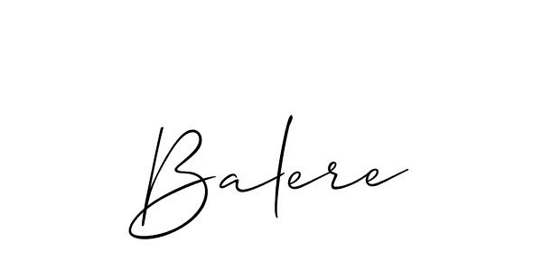 Use a signature maker to create a handwritten signature online. With this signature software, you can design (Allison_Script) your own signature for name Balere. Balere signature style 2 images and pictures png