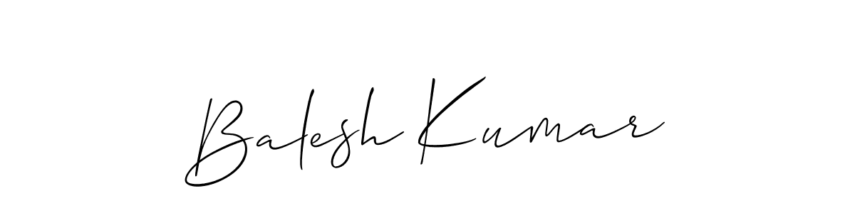 How to make Balesh Kumar name signature. Use Allison_Script style for creating short signs online. This is the latest handwritten sign. Balesh Kumar signature style 2 images and pictures png