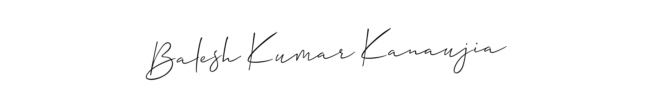 Use a signature maker to create a handwritten signature online. With this signature software, you can design (Allison_Script) your own signature for name Balesh Kumar Kanaujia. Balesh Kumar Kanaujia signature style 2 images and pictures png