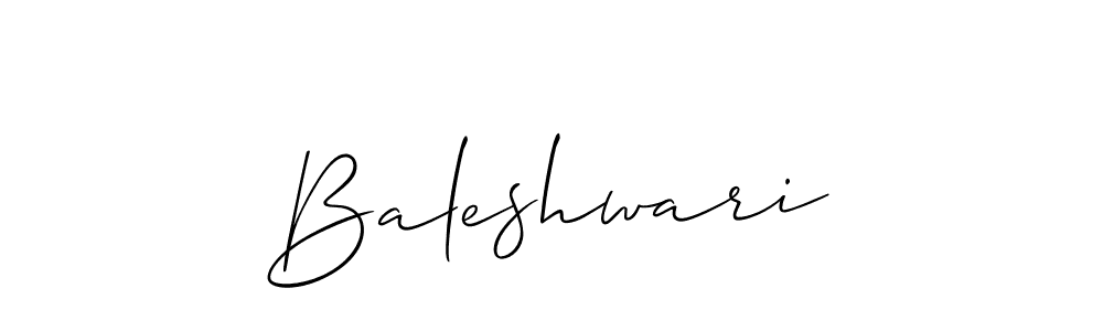 Use a signature maker to create a handwritten signature online. With this signature software, you can design (Allison_Script) your own signature for name Baleshwari. Baleshwari signature style 2 images and pictures png