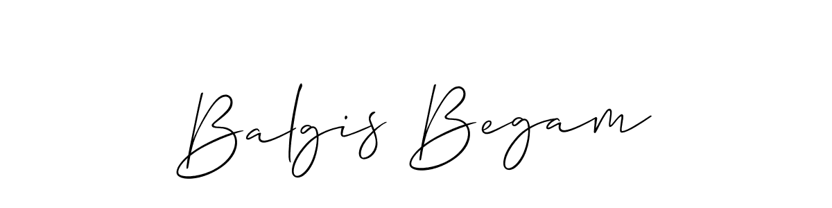 Make a beautiful signature design for name Balgis Begam. With this signature (Allison_Script) style, you can create a handwritten signature for free. Balgis Begam signature style 2 images and pictures png