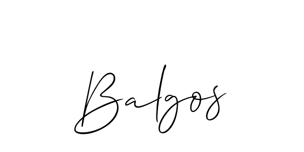 Design your own signature with our free online signature maker. With this signature software, you can create a handwritten (Allison_Script) signature for name Balgos. Balgos signature style 2 images and pictures png