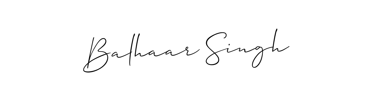 Use a signature maker to create a handwritten signature online. With this signature software, you can design (Allison_Script) your own signature for name Balhaar Singh. Balhaar Singh signature style 2 images and pictures png