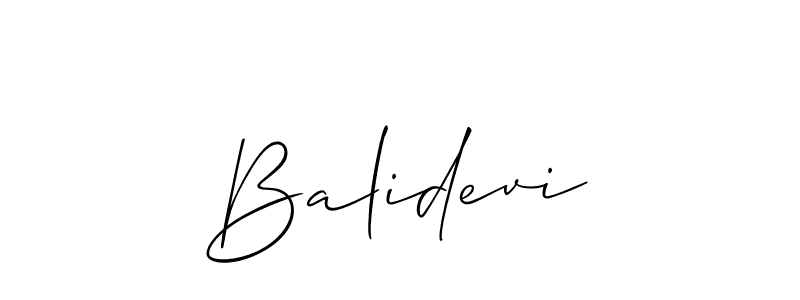 How to make Balidevi name signature. Use Allison_Script style for creating short signs online. This is the latest handwritten sign. Balidevi signature style 2 images and pictures png