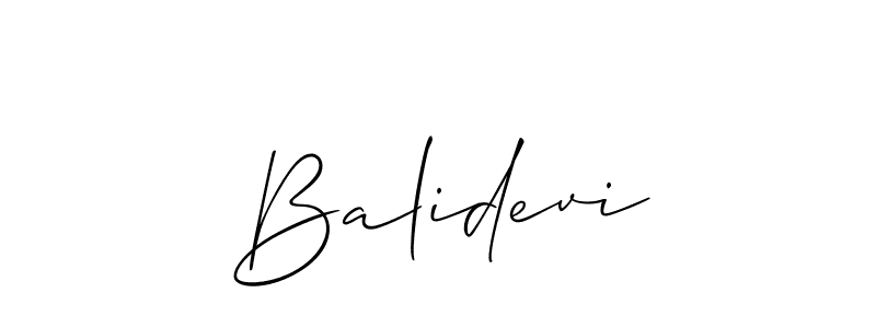 How to make Balidevi name signature. Use Allison_Script style for creating short signs online. This is the latest handwritten sign. Balidevi signature style 2 images and pictures png