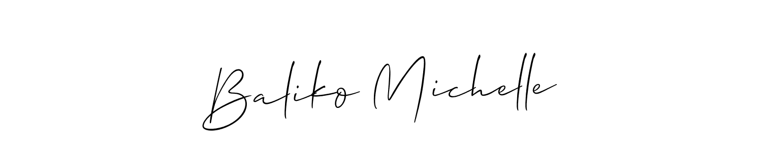 You can use this online signature creator to create a handwritten signature for the name Baliko Michelle. This is the best online autograph maker. Baliko Michelle signature style 2 images and pictures png