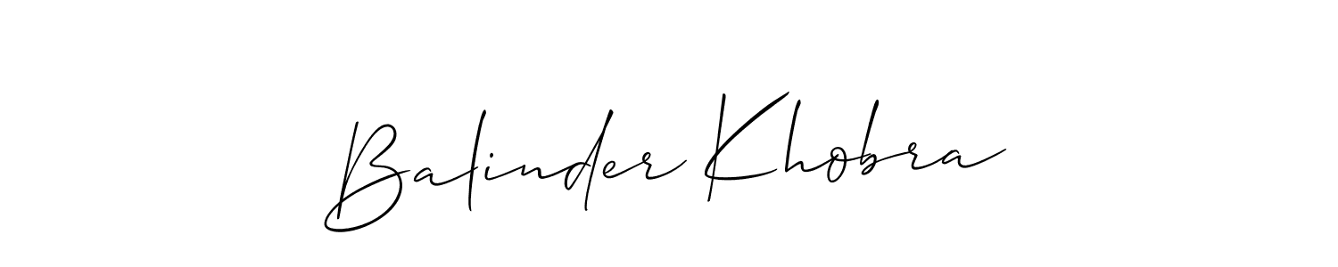 You should practise on your own different ways (Allison_Script) to write your name (Balinder Khobra) in signature. don't let someone else do it for you. Balinder Khobra signature style 2 images and pictures png