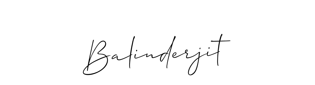 How to make Balinderjit signature? Allison_Script is a professional autograph style. Create handwritten signature for Balinderjit name. Balinderjit signature style 2 images and pictures png