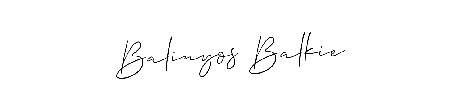 if you are searching for the best signature style for your name Balinyos Balkie. so please give up your signature search. here we have designed multiple signature styles  using Allison_Script. Balinyos Balkie signature style 2 images and pictures png