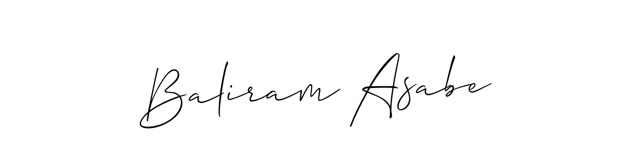 How to make Baliram Asabe signature? Allison_Script is a professional autograph style. Create handwritten signature for Baliram Asabe name. Baliram Asabe signature style 2 images and pictures png