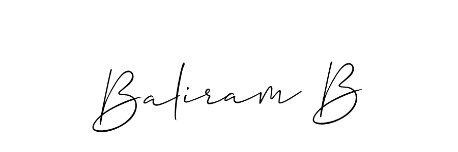 It looks lik you need a new signature style for name Baliram B. Design unique handwritten (Allison_Script) signature with our free signature maker in just a few clicks. Baliram B signature style 2 images and pictures png