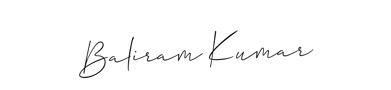Use a signature maker to create a handwritten signature online. With this signature software, you can design (Allison_Script) your own signature for name Baliram Kumar. Baliram Kumar signature style 2 images and pictures png