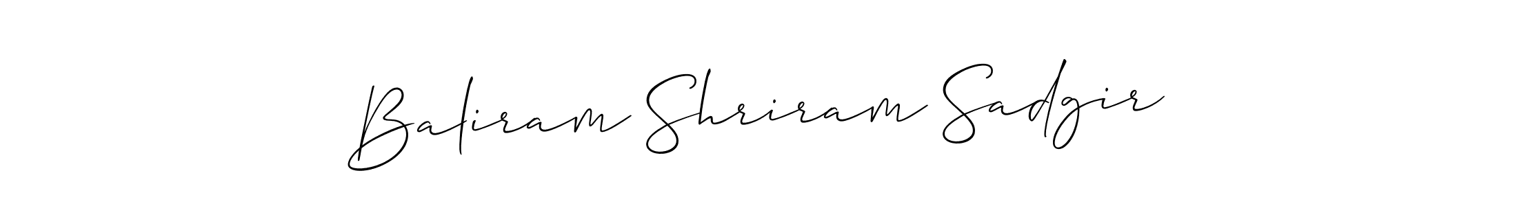 The best way (Allison_Script) to make a short signature is to pick only two or three words in your name. The name Baliram Shriram Sadgir include a total of six letters. For converting this name. Baliram Shriram Sadgir signature style 2 images and pictures png