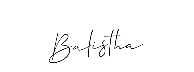 if you are searching for the best signature style for your name Balistha. so please give up your signature search. here we have designed multiple signature styles  using Allison_Script. Balistha signature style 2 images and pictures png