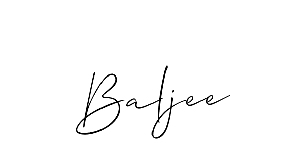 Design your own signature with our free online signature maker. With this signature software, you can create a handwritten (Allison_Script) signature for name Baljee. Baljee signature style 2 images and pictures png