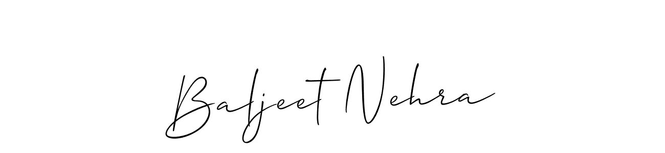 Create a beautiful signature design for name Baljeet Nehra. With this signature (Allison_Script) fonts, you can make a handwritten signature for free. Baljeet Nehra signature style 2 images and pictures png
