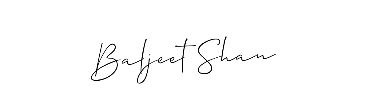 The best way (Allison_Script) to make a short signature is to pick only two or three words in your name. The name Baljeet Shan include a total of six letters. For converting this name. Baljeet Shan signature style 2 images and pictures png