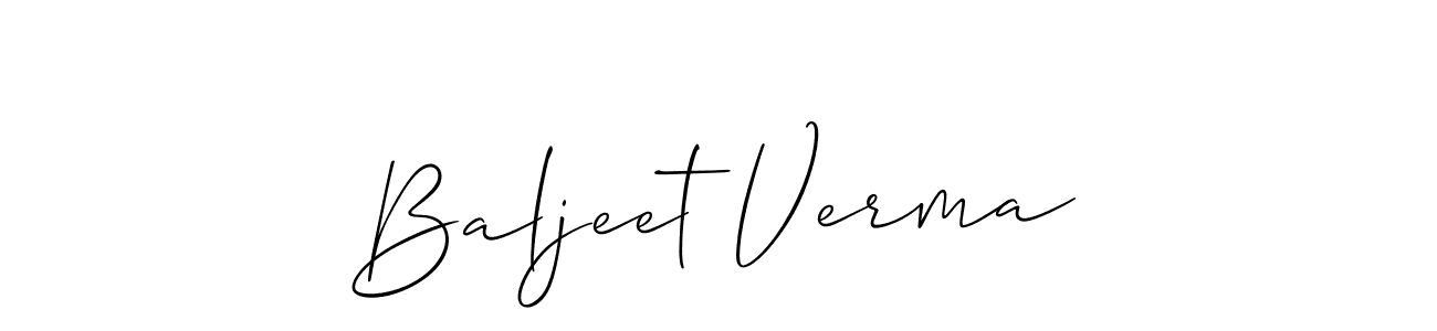 It looks lik you need a new signature style for name Baljeet Verma. Design unique handwritten (Allison_Script) signature with our free signature maker in just a few clicks. Baljeet Verma signature style 2 images and pictures png