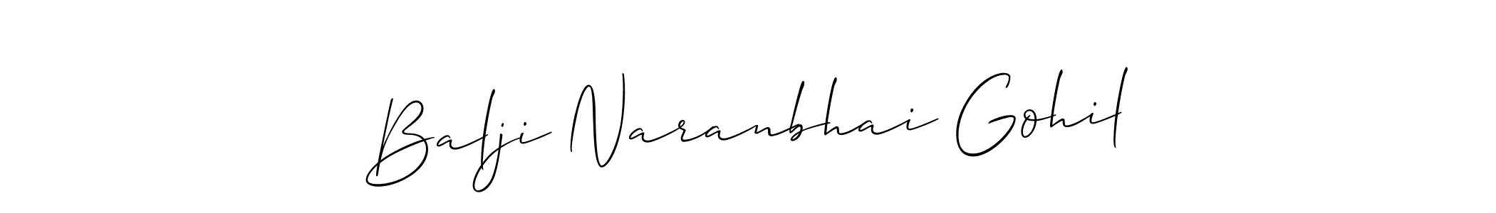 if you are searching for the best signature style for your name Balji Naranbhai Gohil. so please give up your signature search. here we have designed multiple signature styles  using Allison_Script. Balji Naranbhai Gohil signature style 2 images and pictures png