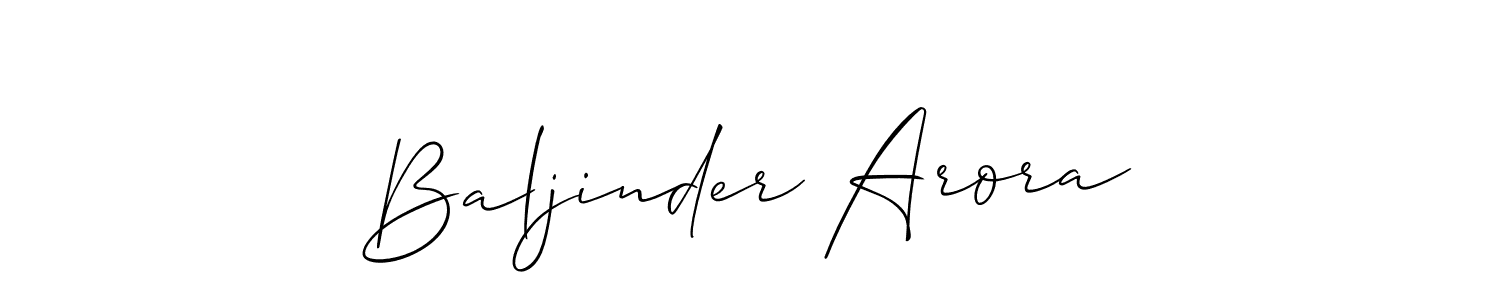 You should practise on your own different ways (Allison_Script) to write your name (Baljinder Arora) in signature. don't let someone else do it for you. Baljinder Arora signature style 2 images and pictures png