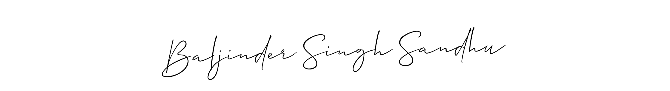 Make a beautiful signature design for name Baljinder Singh Sandhu. With this signature (Allison_Script) style, you can create a handwritten signature for free. Baljinder Singh Sandhu signature style 2 images and pictures png