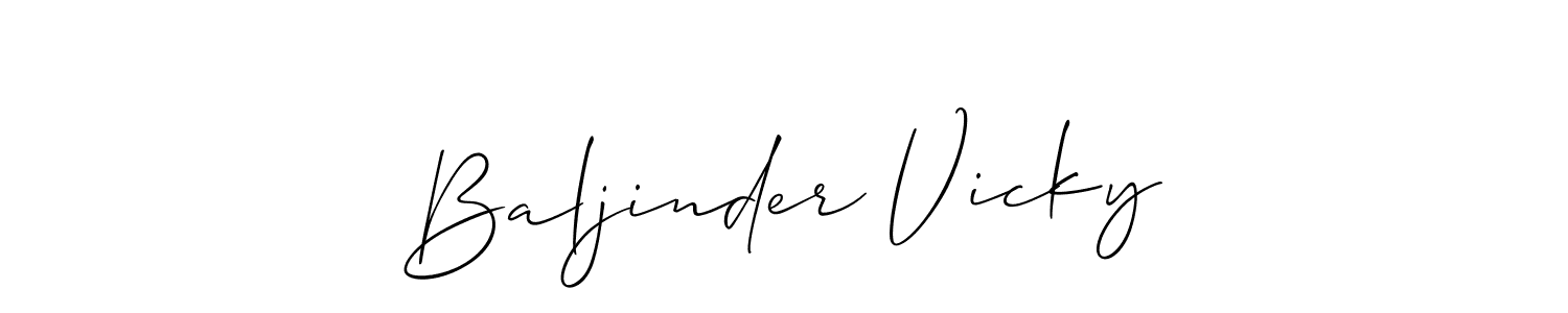 Baljinder Vicky stylish signature style. Best Handwritten Sign (Allison_Script) for my name. Handwritten Signature Collection Ideas for my name Baljinder Vicky. Baljinder Vicky signature style 2 images and pictures png