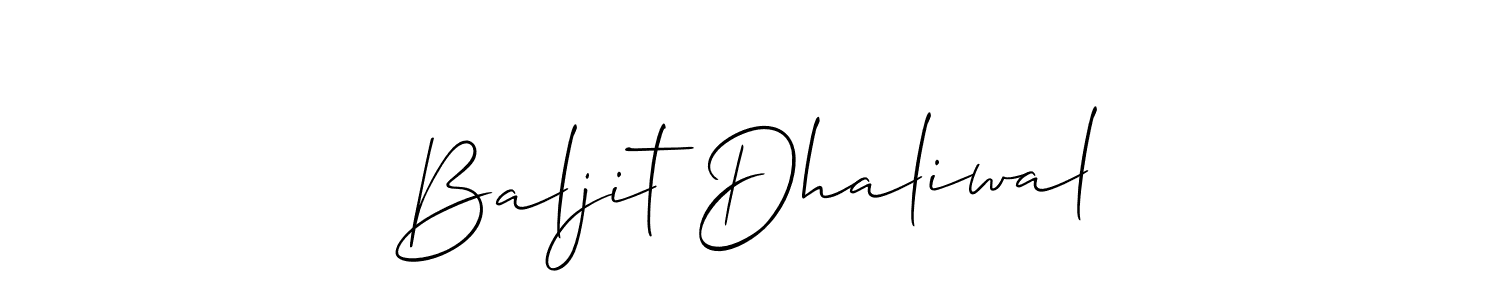 Use a signature maker to create a handwritten signature online. With this signature software, you can design (Allison_Script) your own signature for name Baljit Dhaliwal. Baljit Dhaliwal signature style 2 images and pictures png
