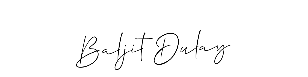 Design your own signature with our free online signature maker. With this signature software, you can create a handwritten (Allison_Script) signature for name Baljit Dulay. Baljit Dulay signature style 2 images and pictures png