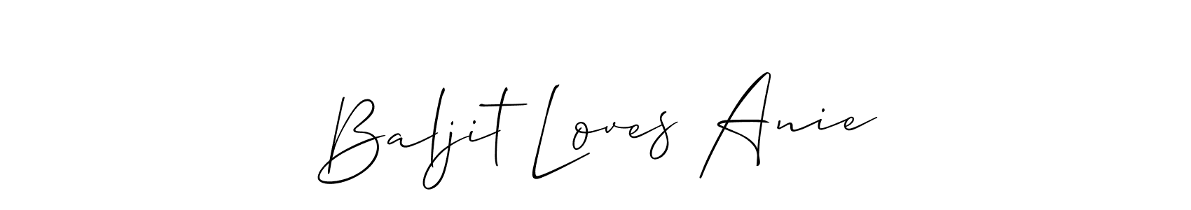 Design your own signature with our free online signature maker. With this signature software, you can create a handwritten (Allison_Script) signature for name Baljit Loves Anie. Baljit Loves Anie signature style 2 images and pictures png