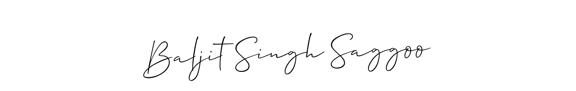 Make a beautiful signature design for name Baljit Singh Saggoo. With this signature (Allison_Script) style, you can create a handwritten signature for free. Baljit Singh Saggoo signature style 2 images and pictures png