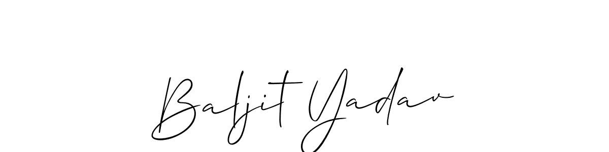 Design your own signature with our free online signature maker. With this signature software, you can create a handwritten (Allison_Script) signature for name Baljit Yadav. Baljit Yadav signature style 2 images and pictures png