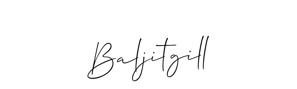 How to make Baljitgill name signature. Use Allison_Script style for creating short signs online. This is the latest handwritten sign. Baljitgill signature style 2 images and pictures png