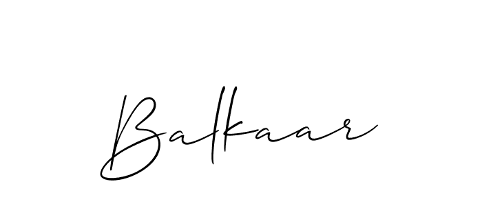 Make a beautiful signature design for name Balkaar. With this signature (Allison_Script) style, you can create a handwritten signature for free. Balkaar signature style 2 images and pictures png