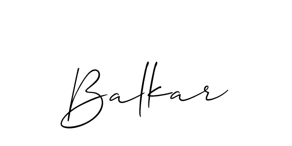 Design your own signature with our free online signature maker. With this signature software, you can create a handwritten (Allison_Script) signature for name Balkar. Balkar signature style 2 images and pictures png