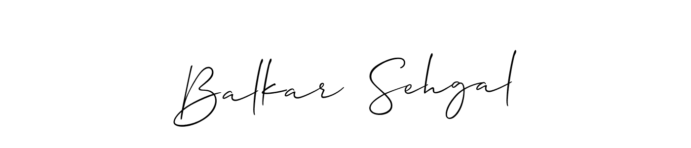 The best way (Allison_Script) to make a short signature is to pick only two or three words in your name. The name Balkar  Sehgal include a total of six letters. For converting this name. Balkar  Sehgal signature style 2 images and pictures png
