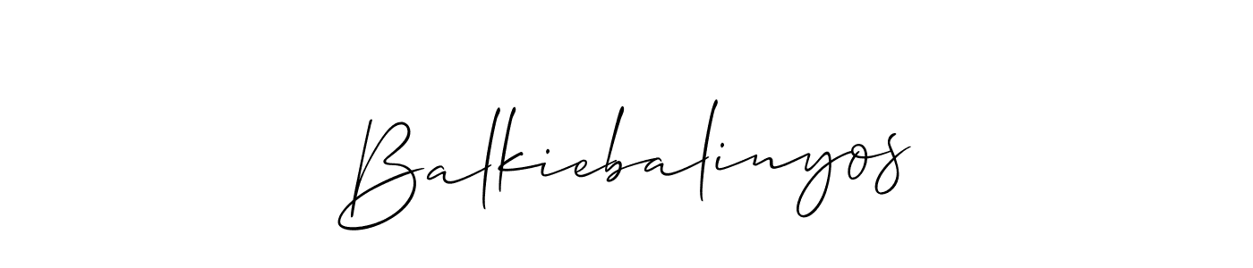 Create a beautiful signature design for name Balkiebalinyos. With this signature (Allison_Script) fonts, you can make a handwritten signature for free. Balkiebalinyos signature style 2 images and pictures png