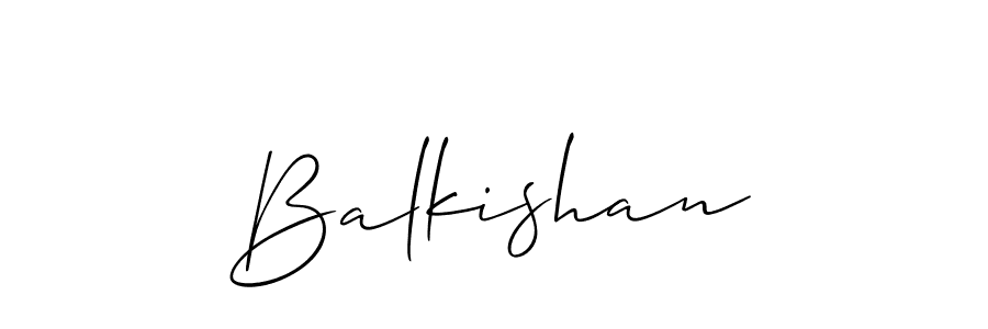 The best way (Allison_Script) to make a short signature is to pick only two or three words in your name. The name Balkishan include a total of six letters. For converting this name. Balkishan signature style 2 images and pictures png