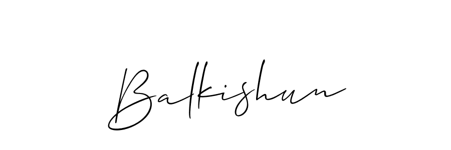 Design your own signature with our free online signature maker. With this signature software, you can create a handwritten (Allison_Script) signature for name Balkishun. Balkishun signature style 2 images and pictures png
