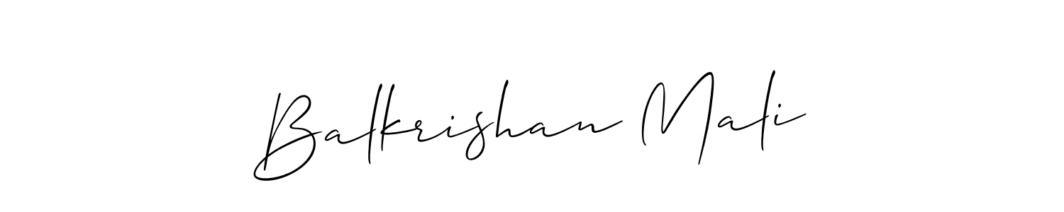 Make a short Balkrishan Mali signature style. Manage your documents anywhere anytime using Allison_Script. Create and add eSignatures, submit forms, share and send files easily. Balkrishan Mali signature style 2 images and pictures png