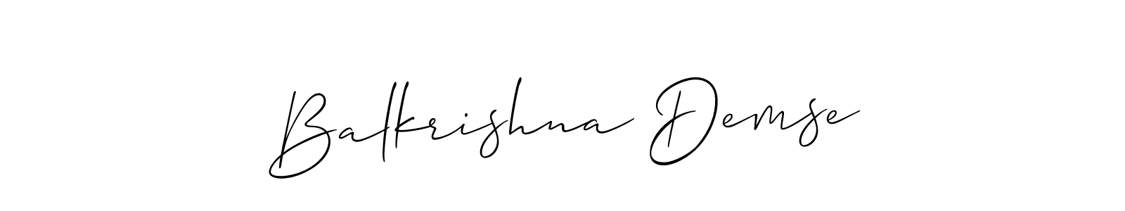 Balkrishna Demse stylish signature style. Best Handwritten Sign (Allison_Script) for my name. Handwritten Signature Collection Ideas for my name Balkrishna Demse. Balkrishna Demse signature style 2 images and pictures png